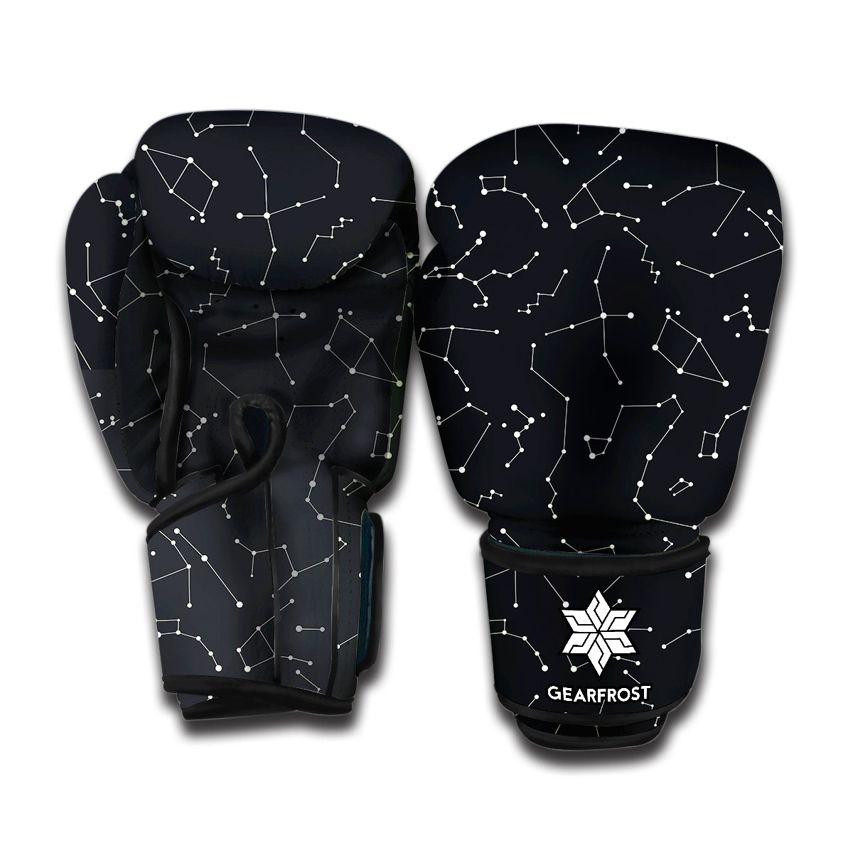 Black And White Constellation Print Boxing Gloves