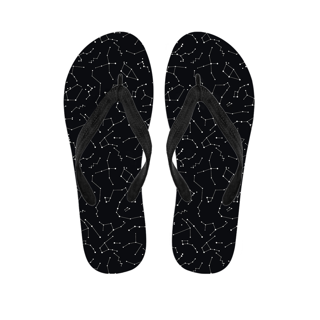 Black And White Constellation Print Flip Flops