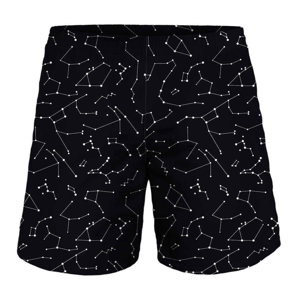 Black And White Constellation Print Men's Shorts