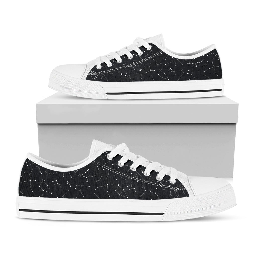 Black And White Constellation Print White Low Top Shoes