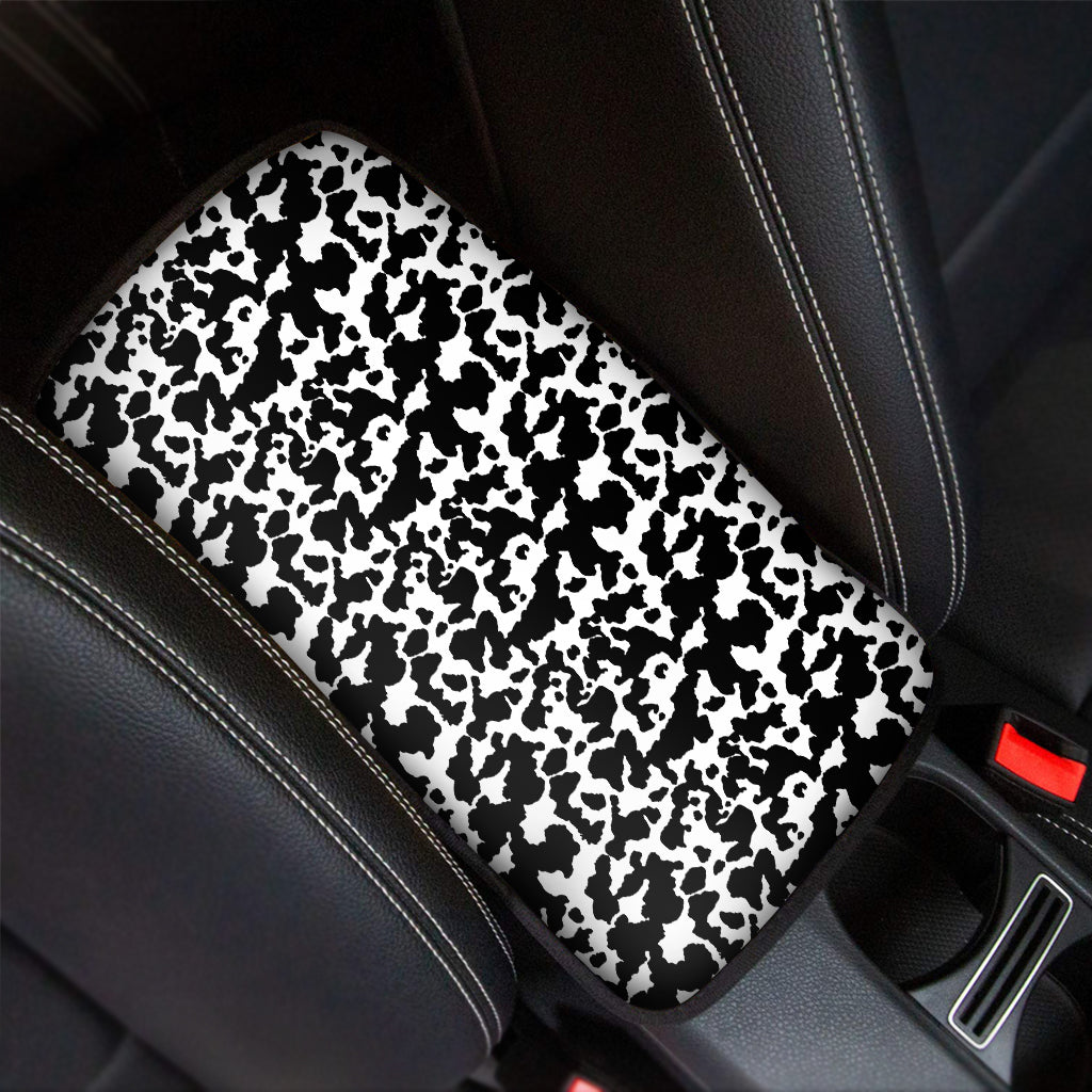 Black And White Cow Pattern Print Car Center Console Cover