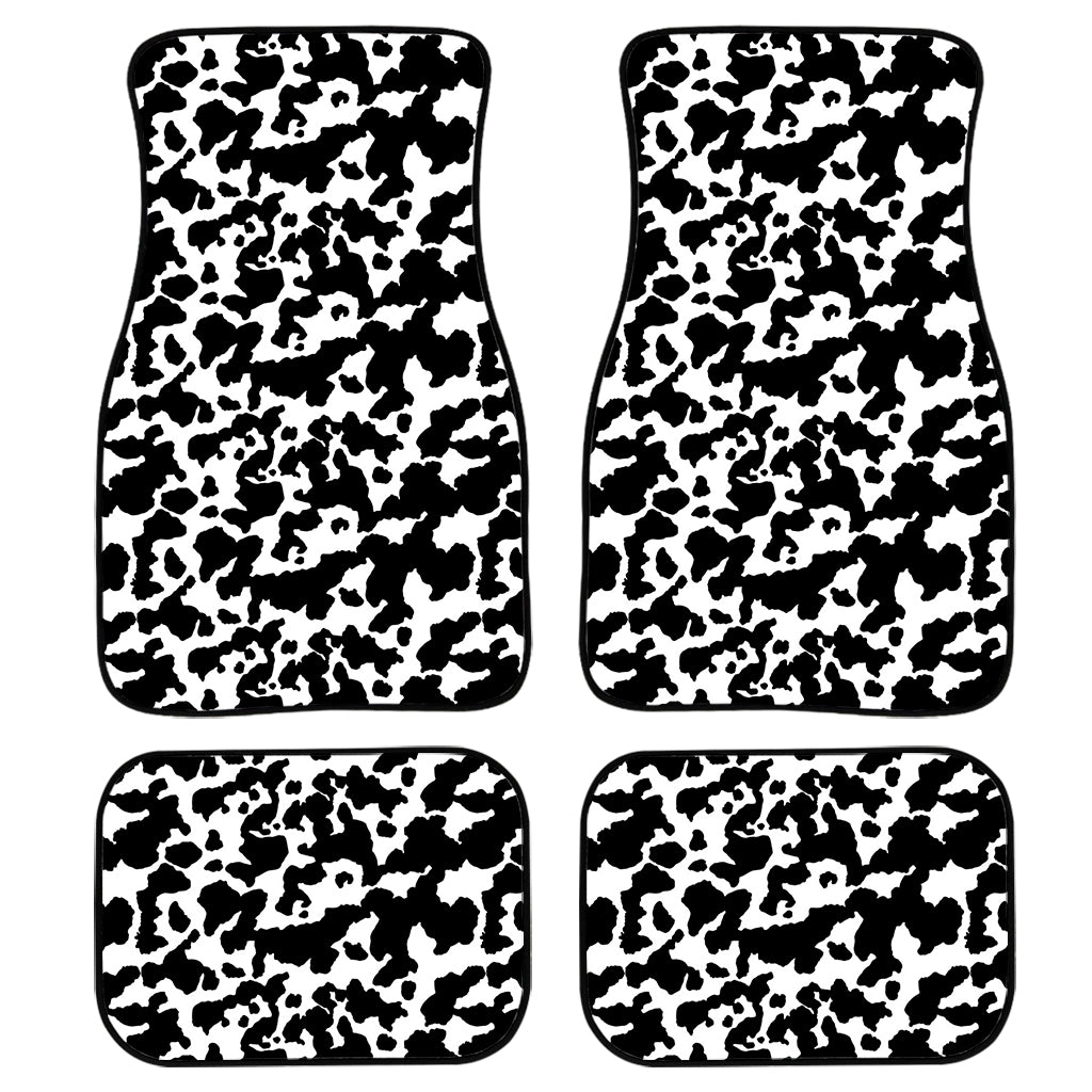 Black And White Cow Pattern Print Front and Back Car Floor Mats