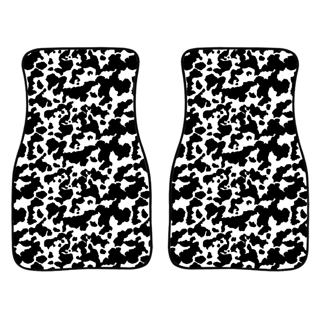Black And White Cow Pattern Print Front Car Floor Mats