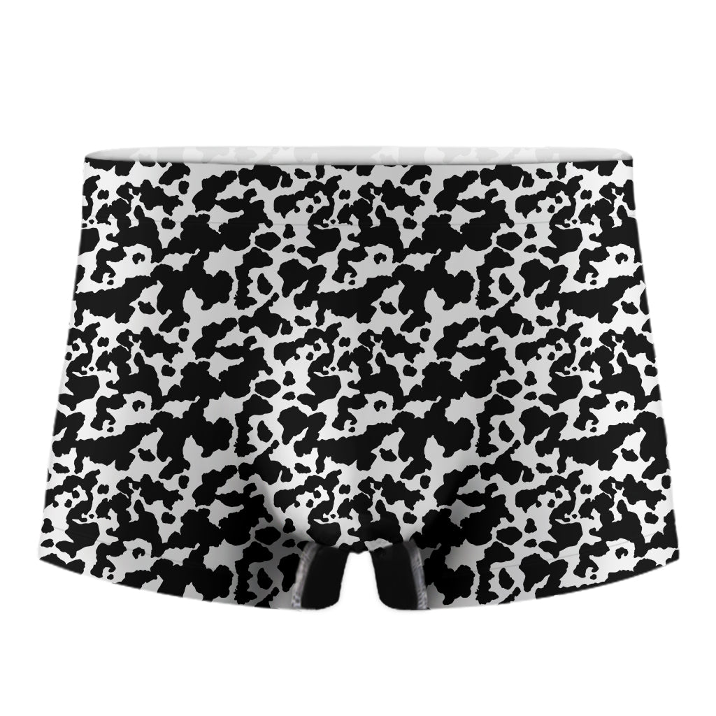 Black And White Cow Pattern Print Men's Boxer Briefs