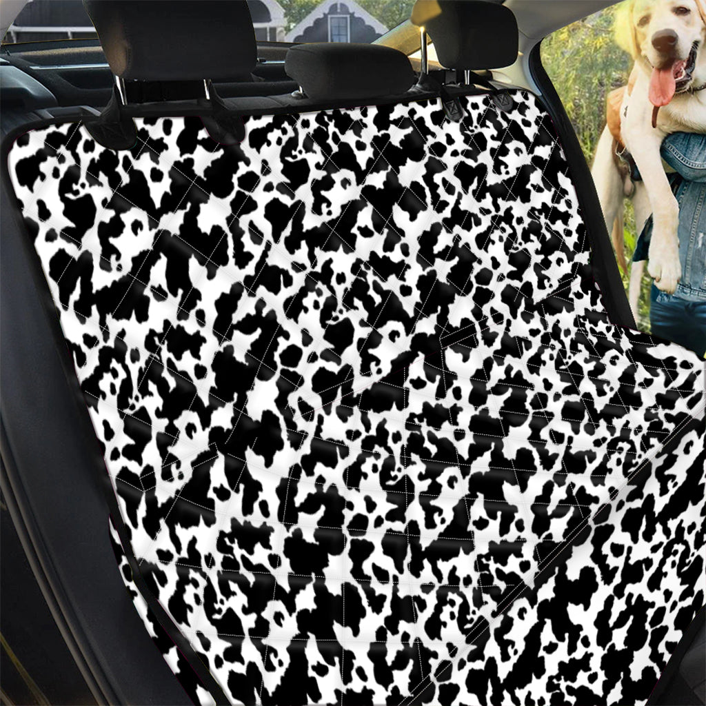 Black And White Cow Pattern Print Pet Car Back Seat Cover
