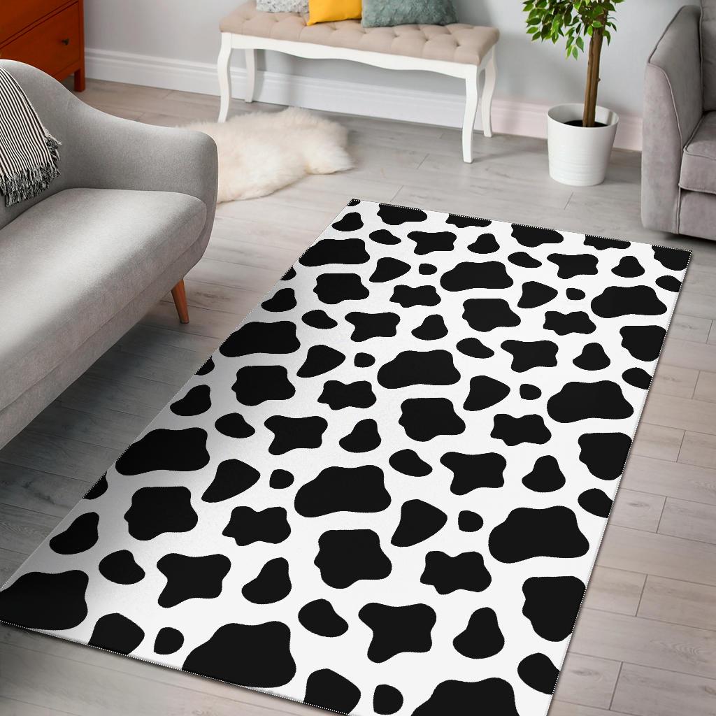 Black And White Cow Print Area Rug