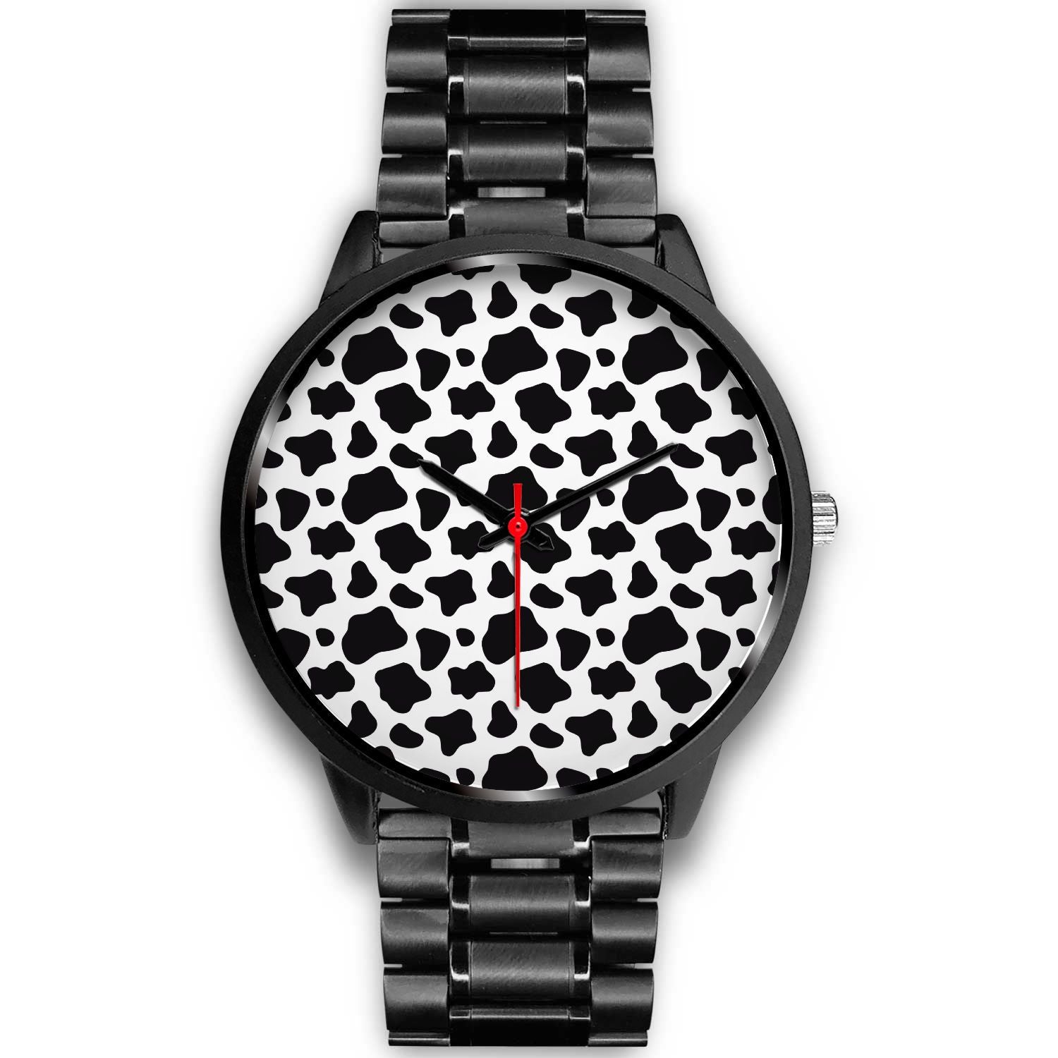 Black And White Cow Print Black Watch
