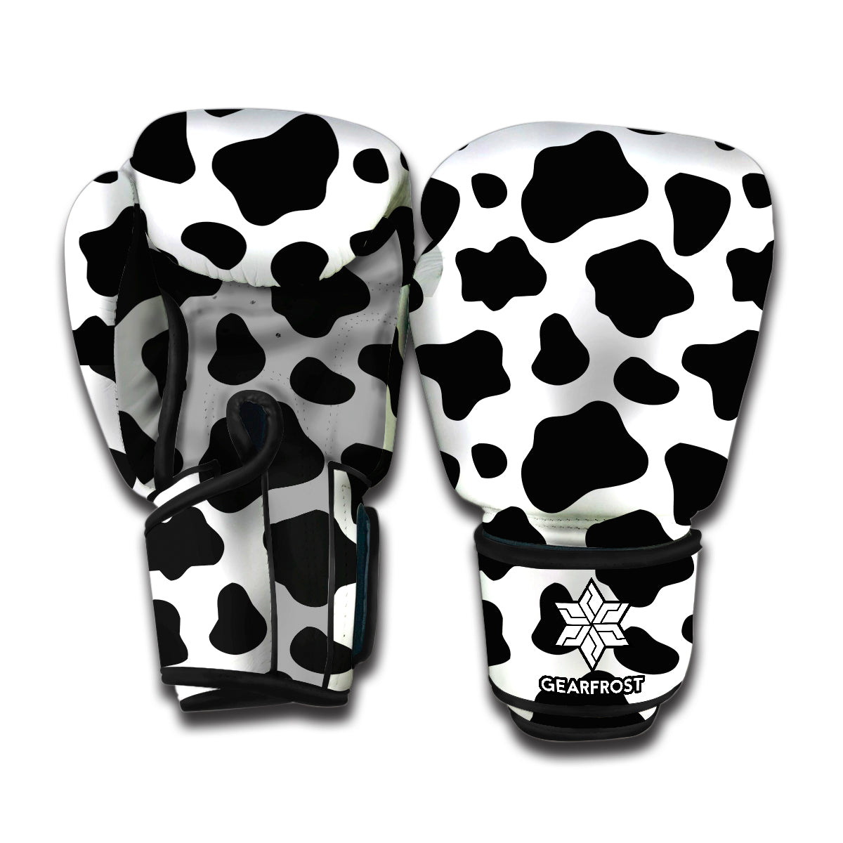 Black And White Cow Print Boxing Gloves