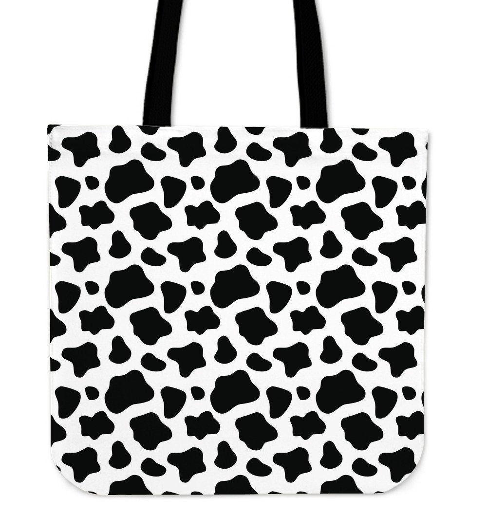 Black And White Cow Print Canvas Tote Bag