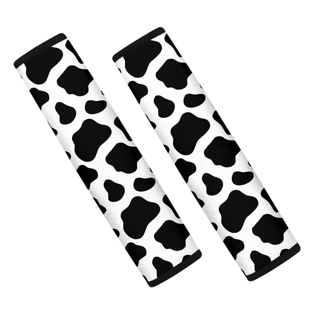 Black And White Cow Print Car Seat Belt Covers