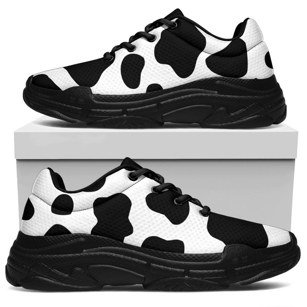 Black And White Cow Print Chunky Sneakers