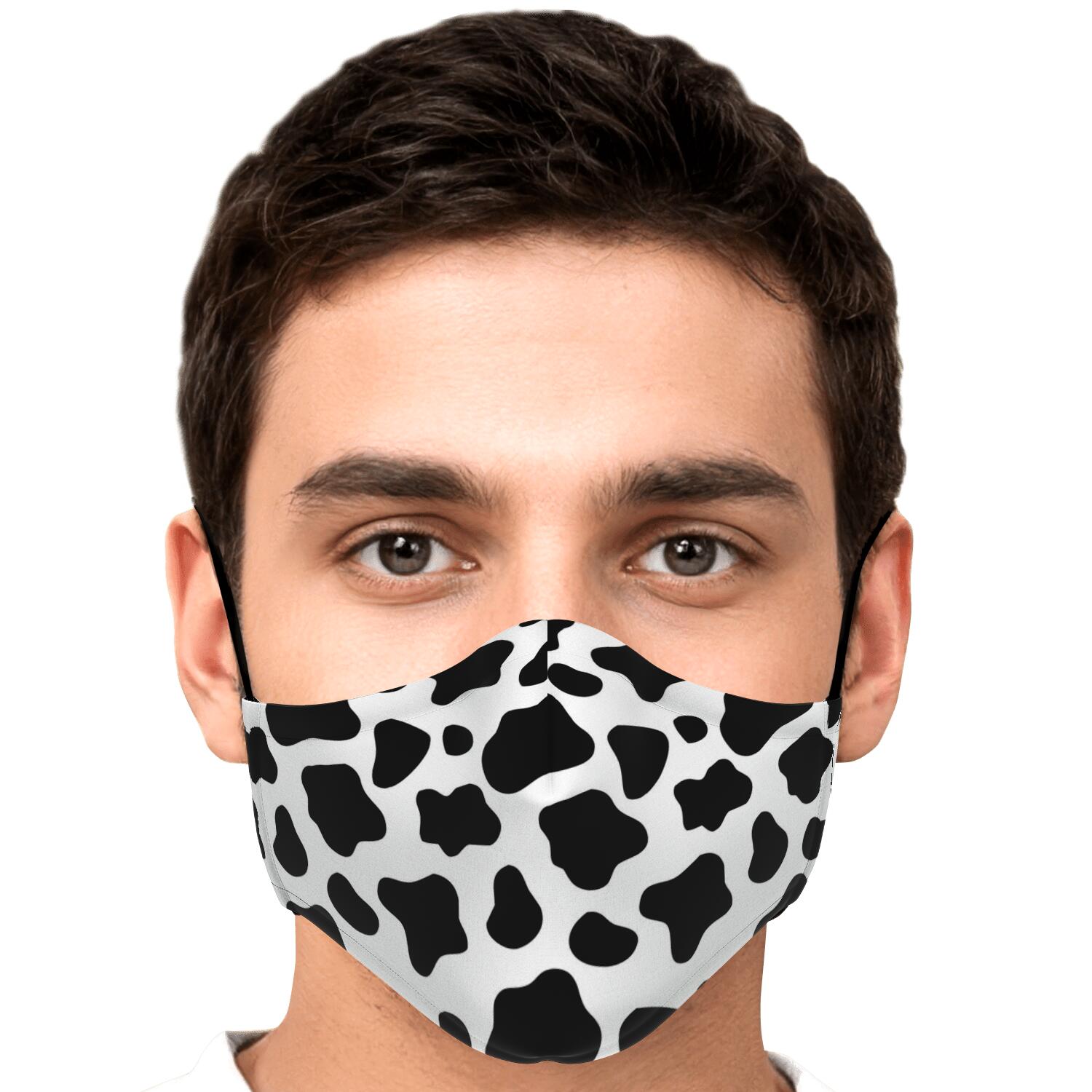 Black And White Cow Print Face Mask