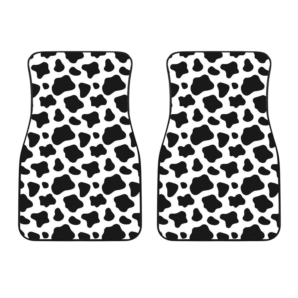 Black And White Cow Print Front Car Floor Mats