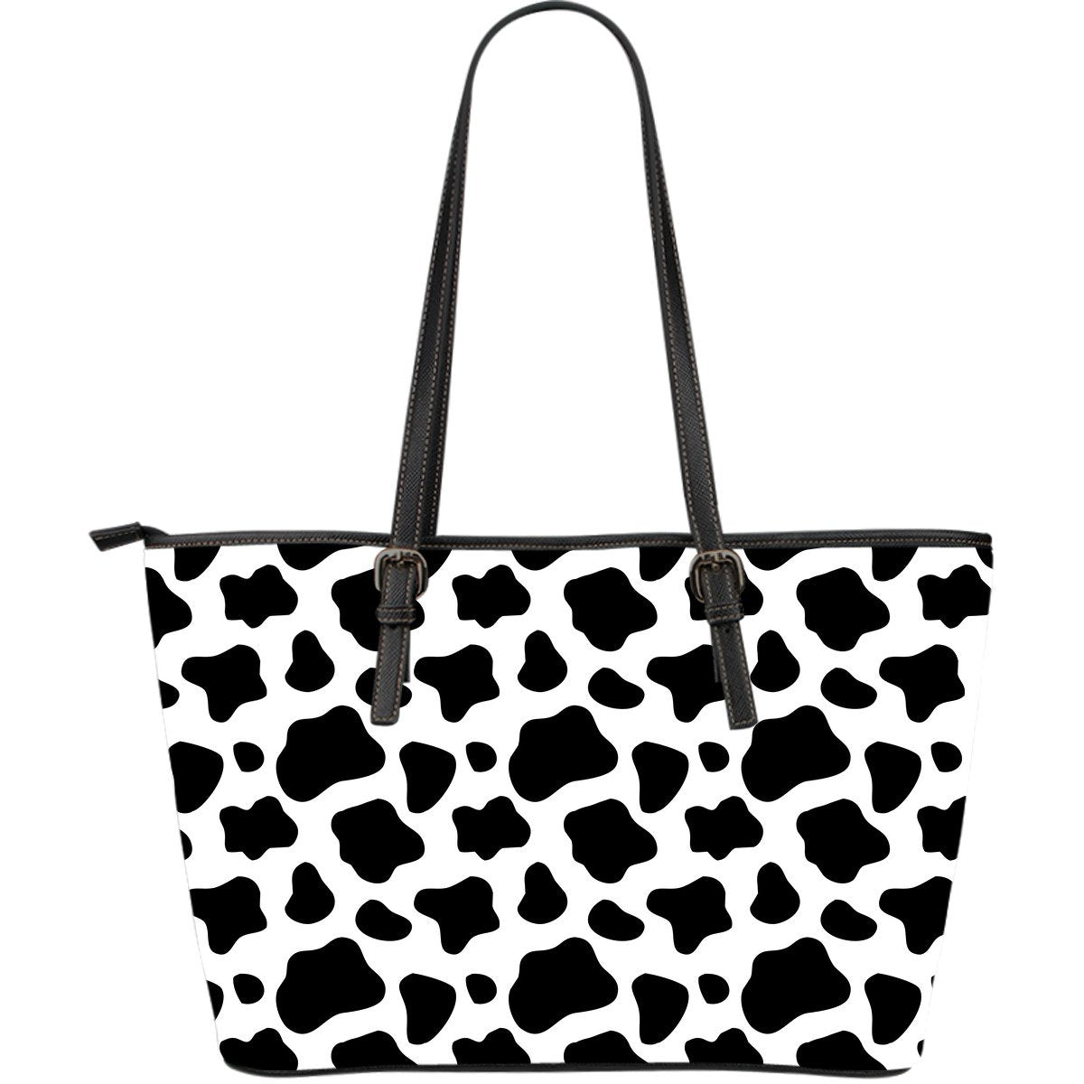 Black And White Cow Print Leather Tote Bag