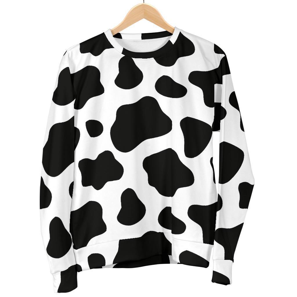 Black And White Cow Print Men's Crewneck Sweatshirt