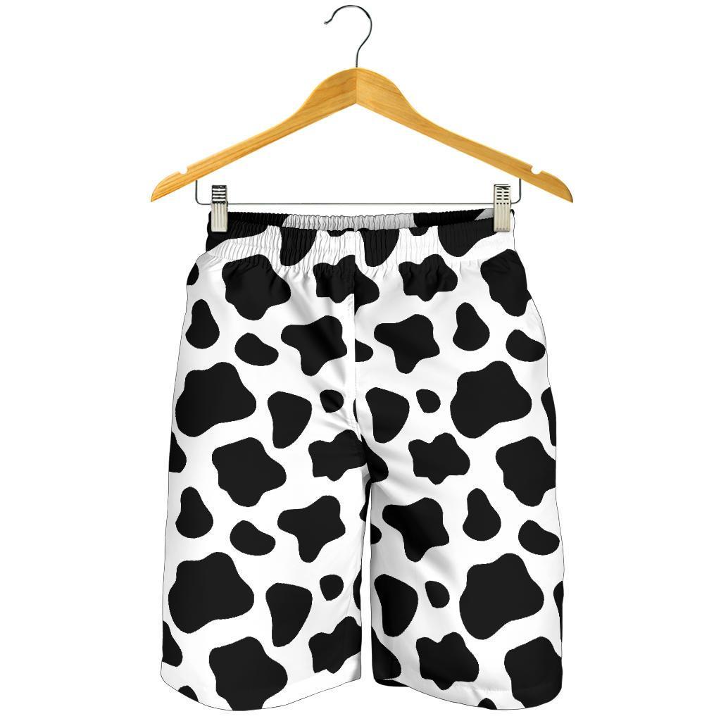 Black And White Cow Print Men's Shorts