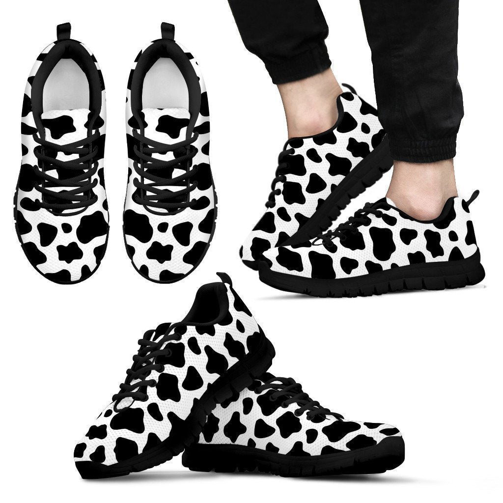 Black And White Cow Print Men's Sneakers