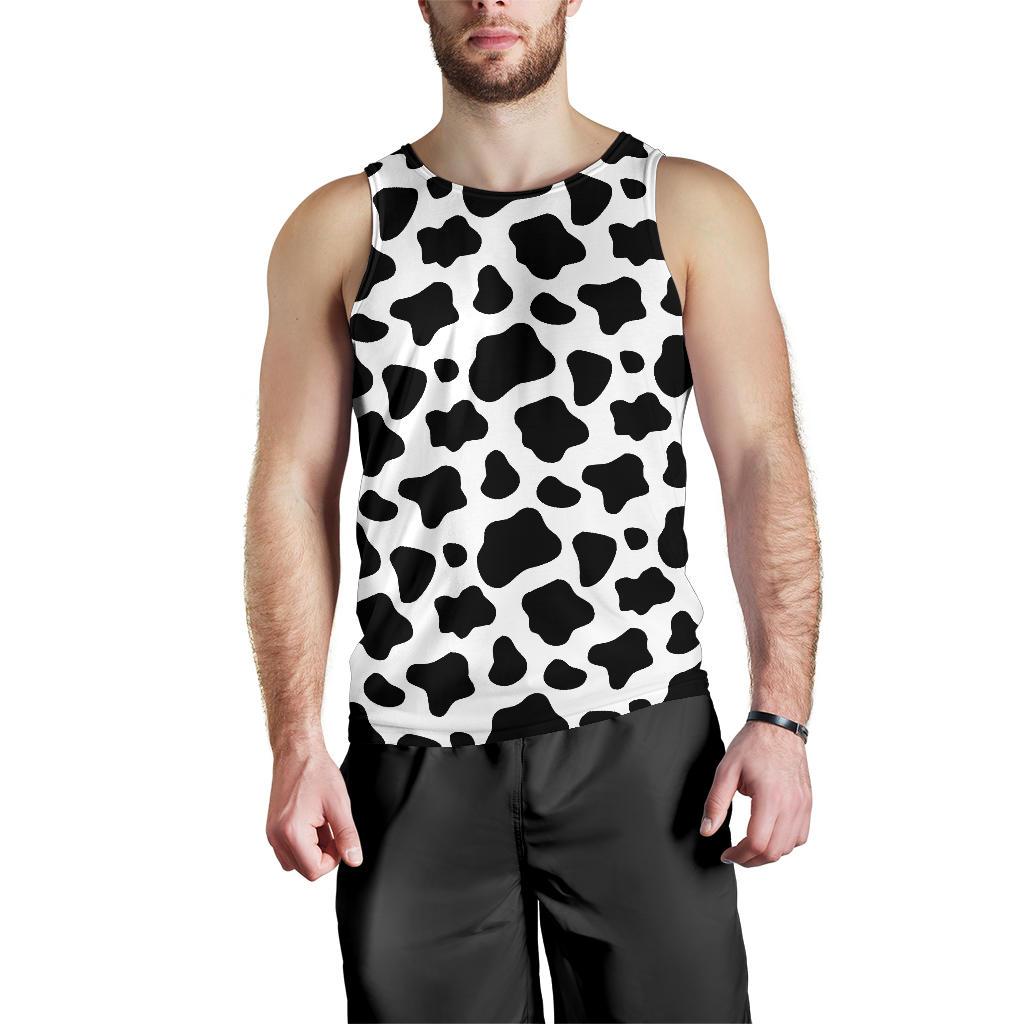 Black And White Cow Print Men's Tank Top