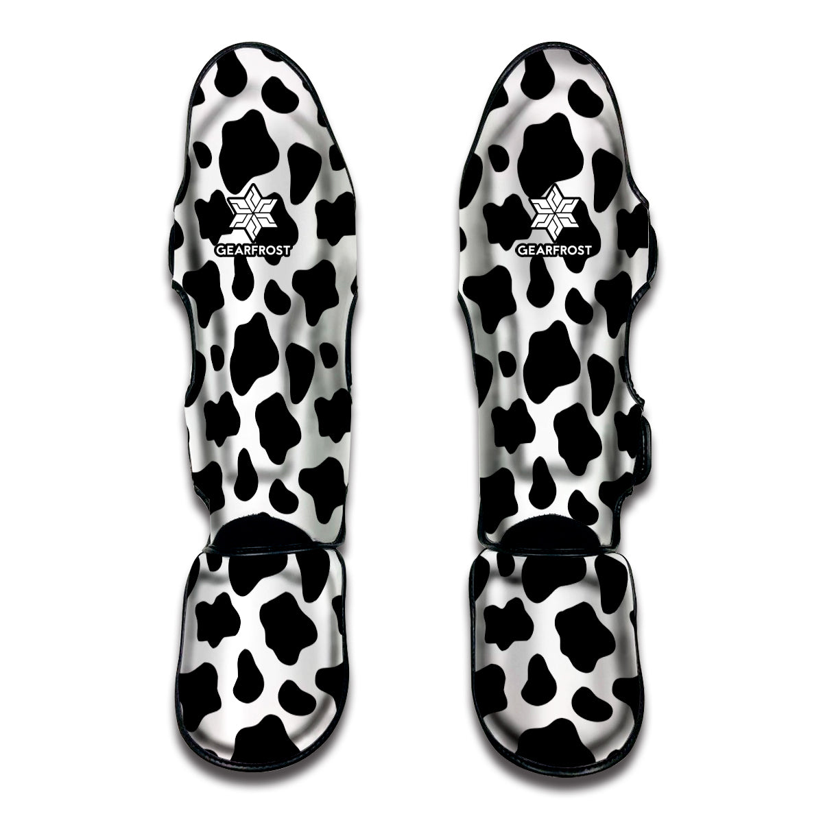 Black And White Cow Print Muay Thai Shin Guards