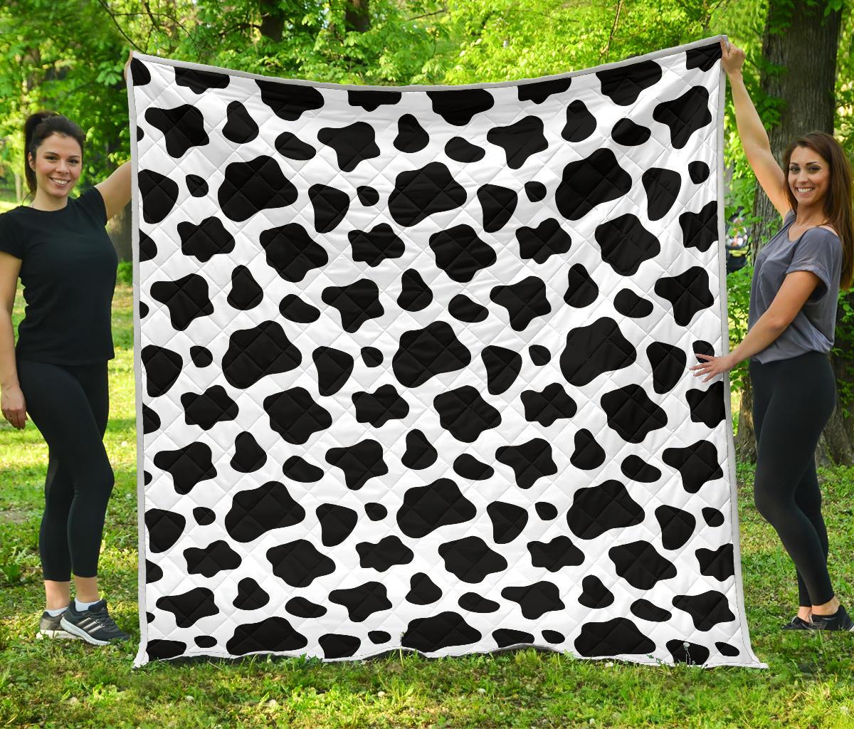 Black And White Cow Print Quilt