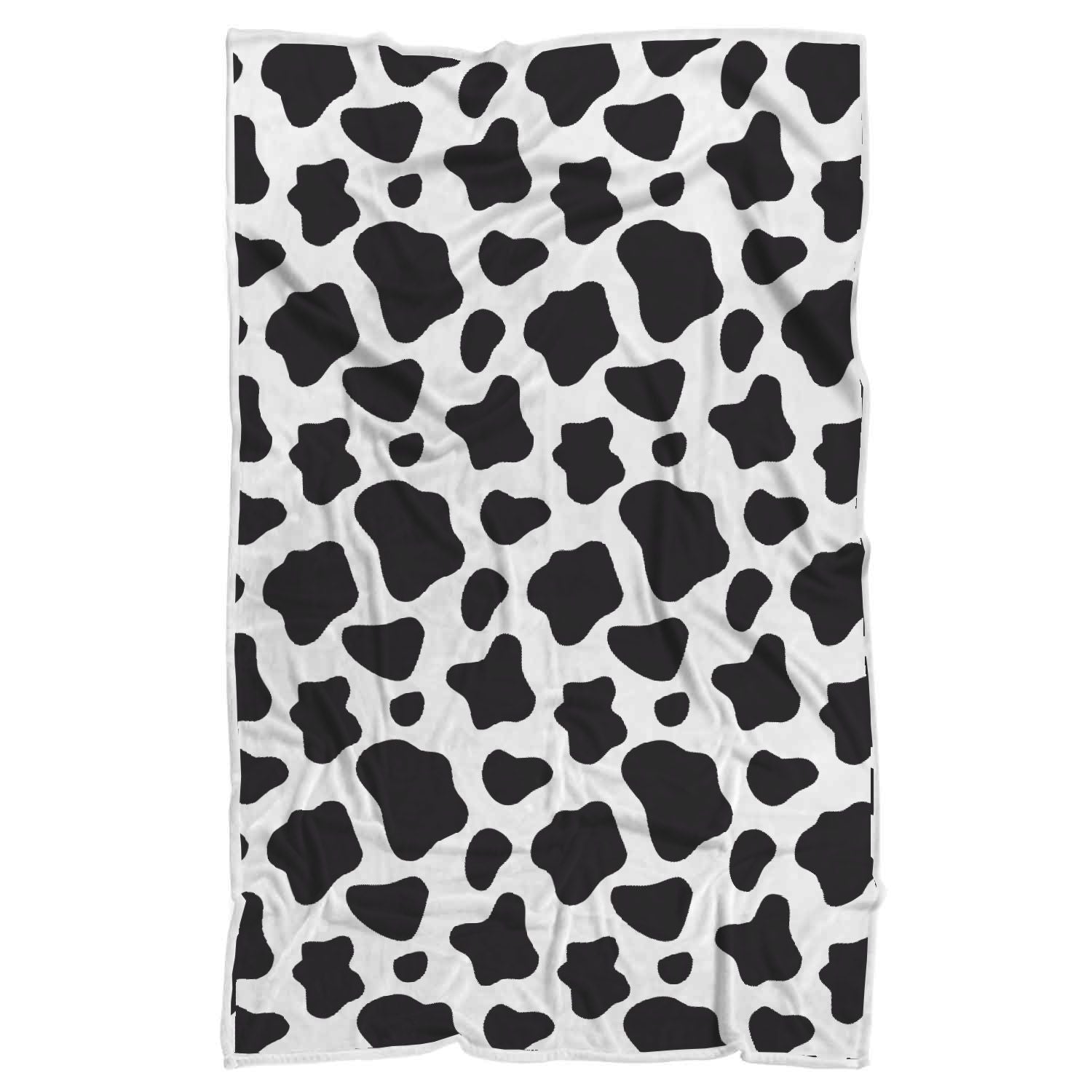 Black And White Cow Print Sherpa Blanket