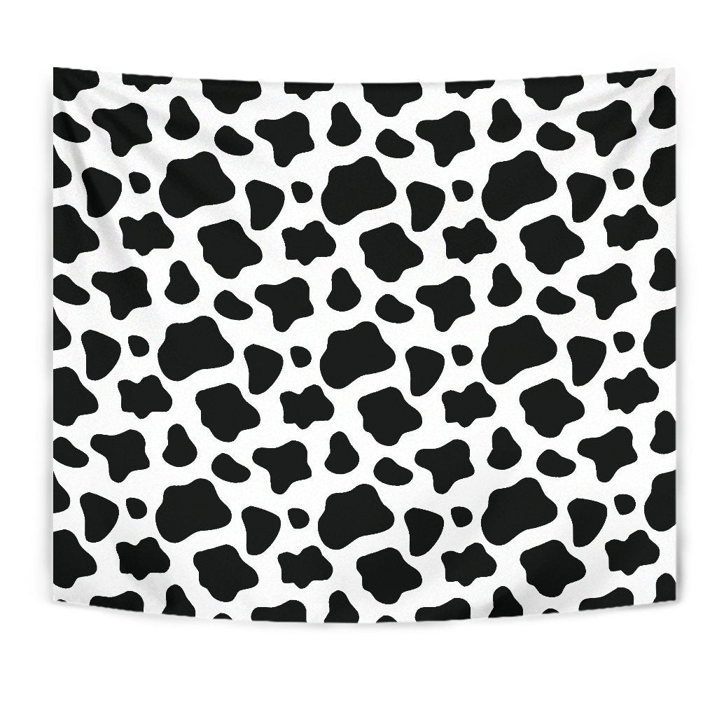 Black And White Cow Print Wall Tapestry