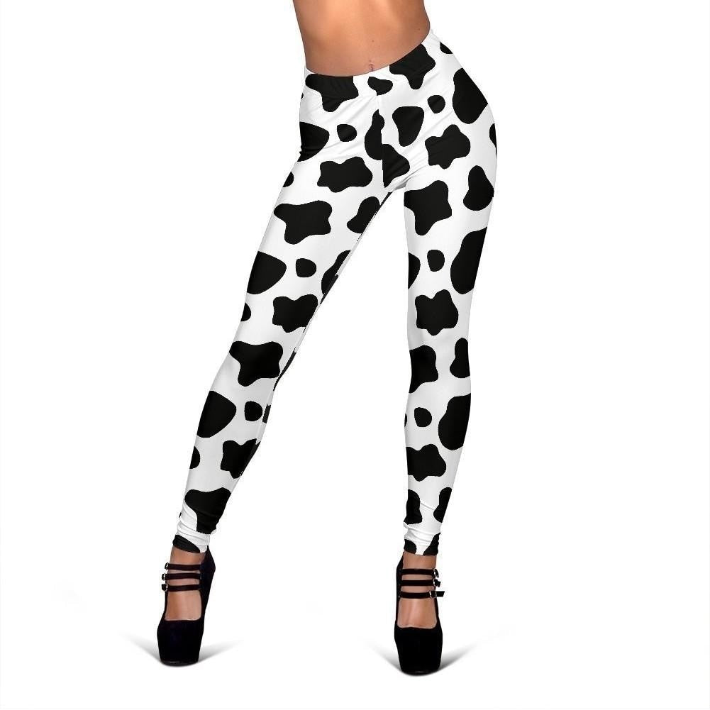 Black And White Cow Print Women's Leggings