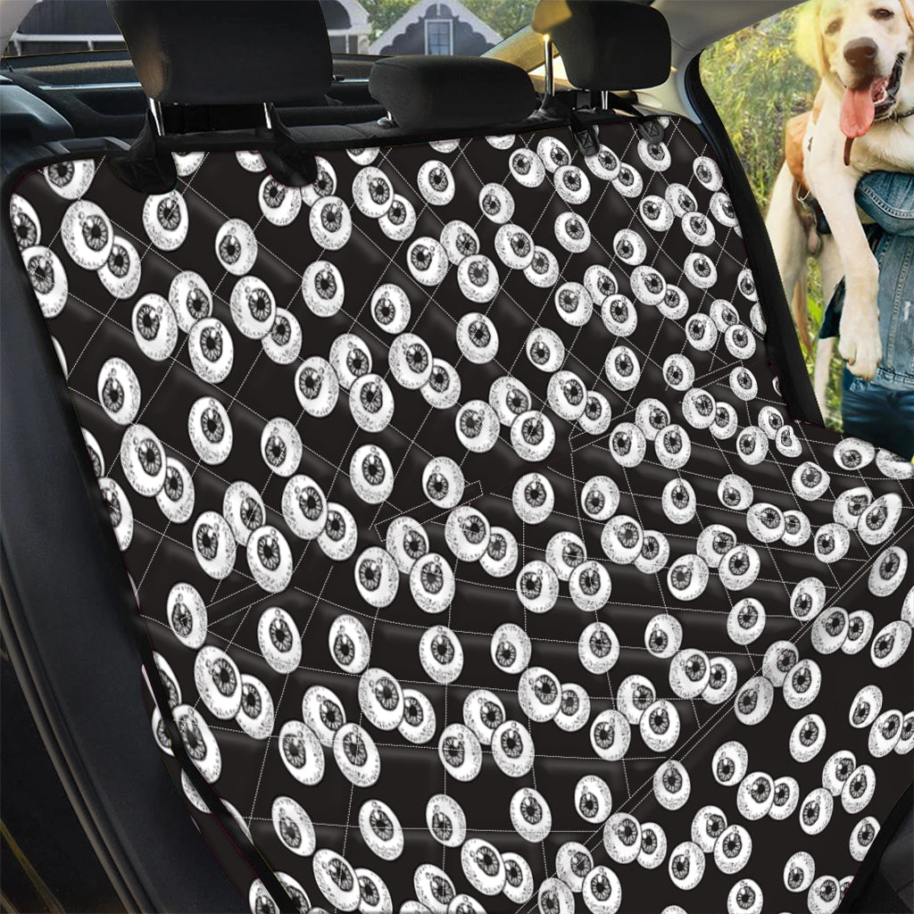 Black And White Eyeball Pattern Print Pet Car Back Seat Cover