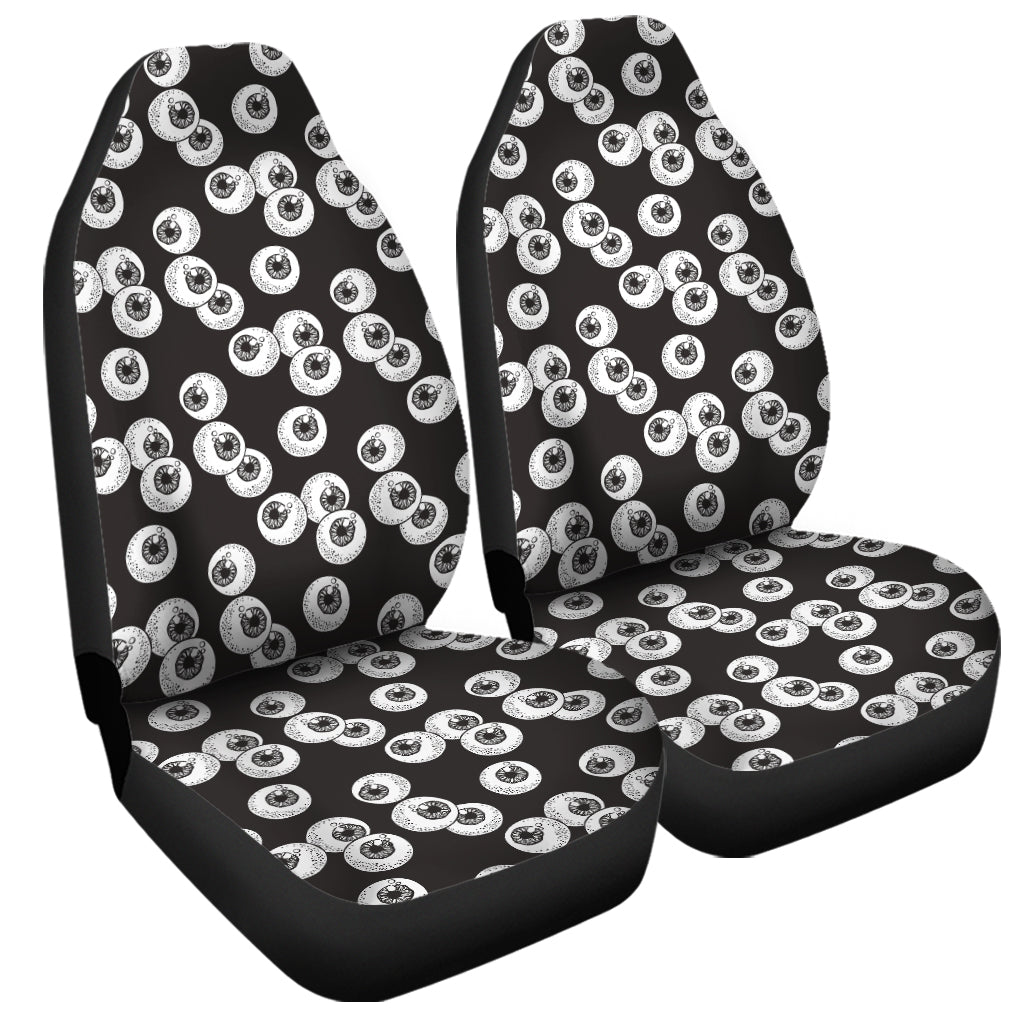 Black And White Eyeball Pattern Print Universal Fit Car Seat Covers