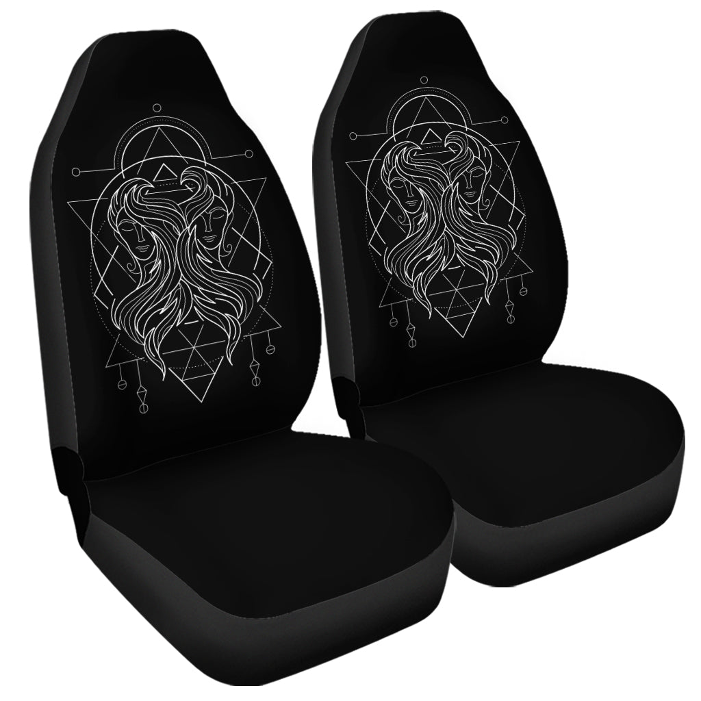 Black And White Gemini Sign Print Universal Fit Car Seat Covers