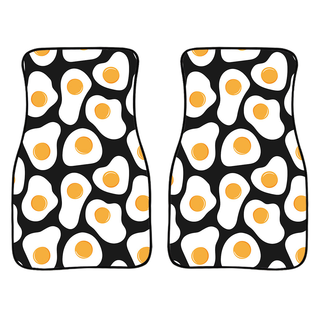 Black Fried Eggs Pattern Print Front Car Floor Mats