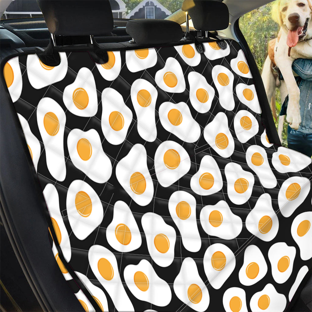 Black Fried Eggs Pattern Print Pet Car Back Seat Cover