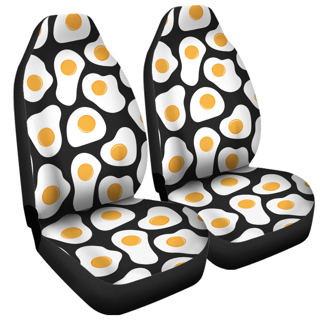 Black Fried Eggs Pattern Print Universal Fit Car Seat Covers