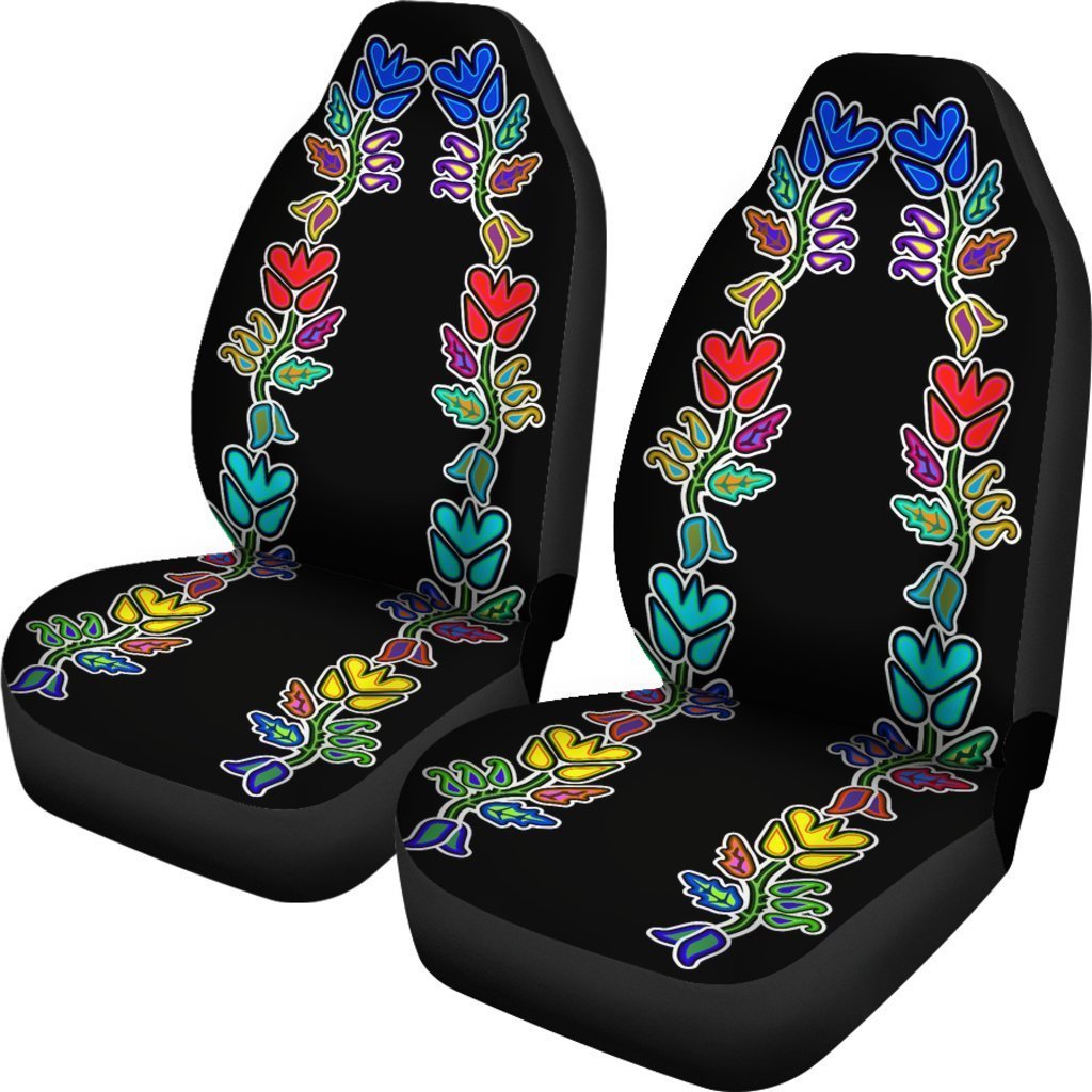 Black Generations Flowers Universal Fit Car Seat Covers