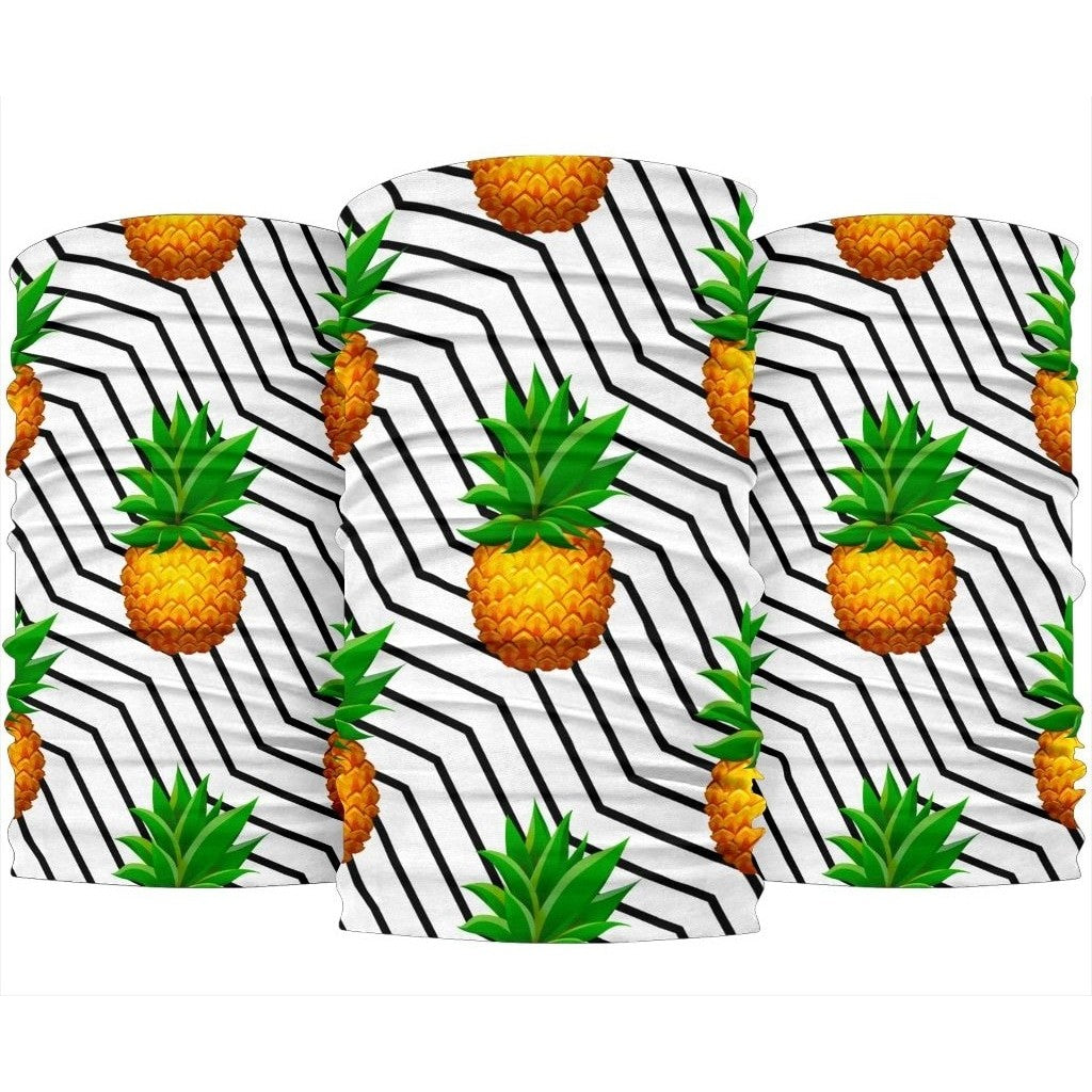 Black Geometric Pineapple Pattern Print 3-Pack Bandanas