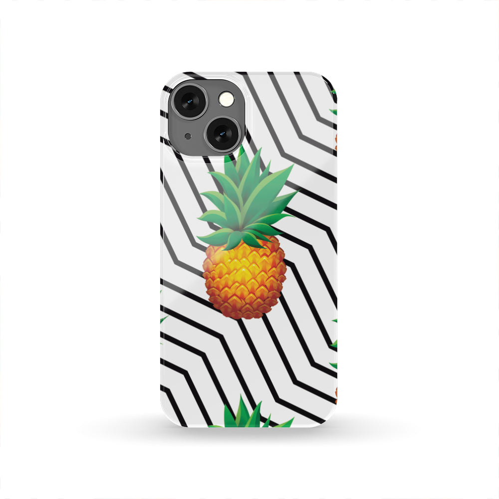 Black Geometric Pineapple Pattern Print Phone Case