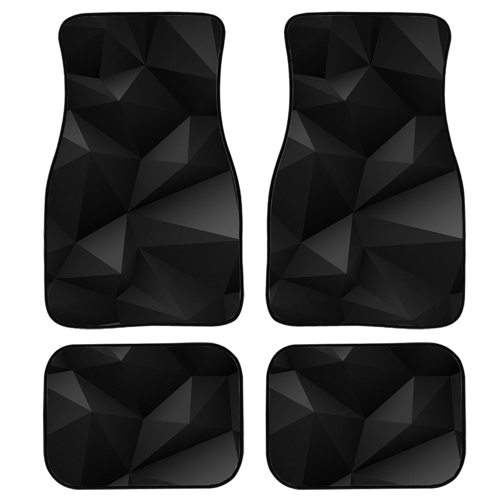 Black Polygonal Geometric Print Front and Back Car Floor Mats