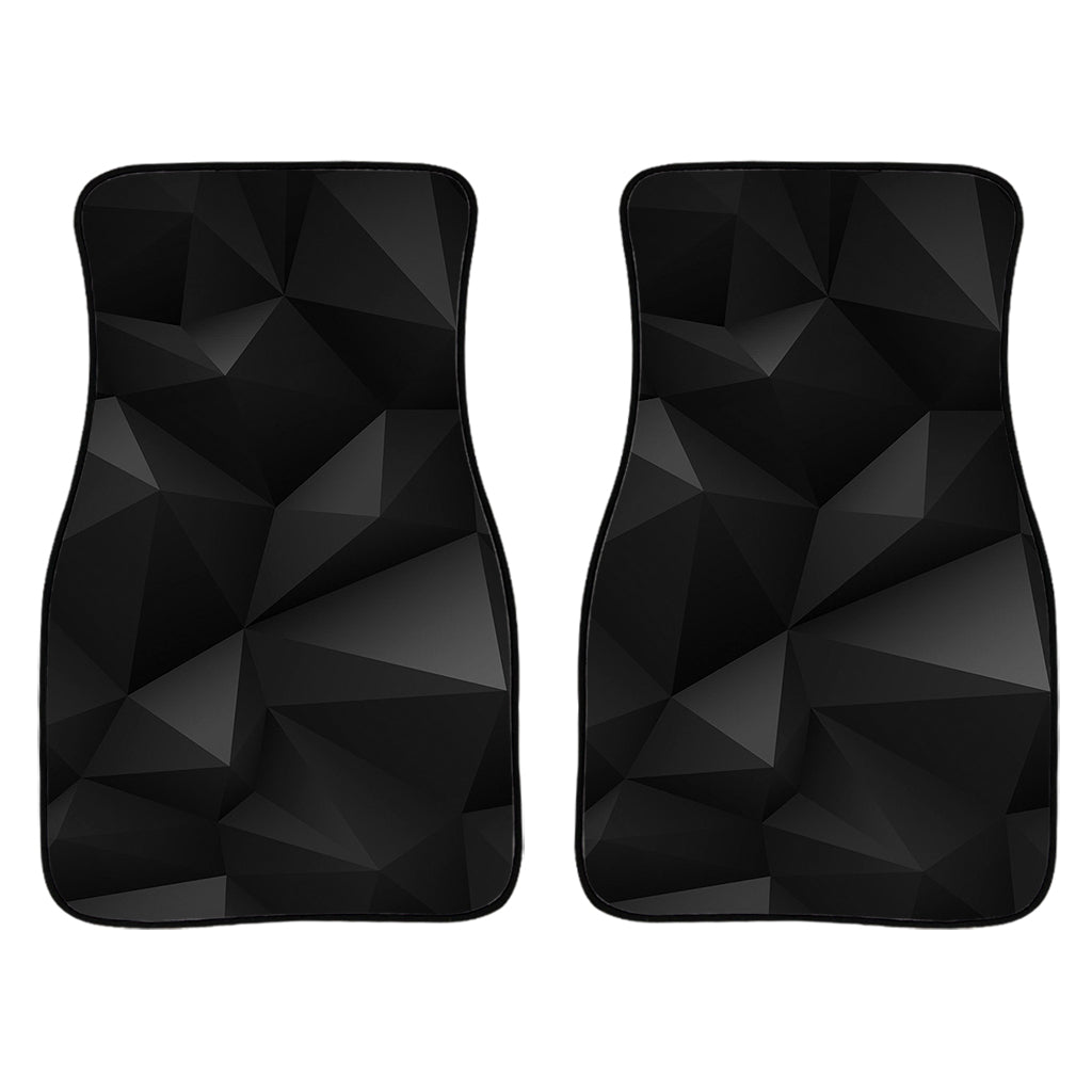 Black Polygonal Geometric Print Front Car Floor Mats