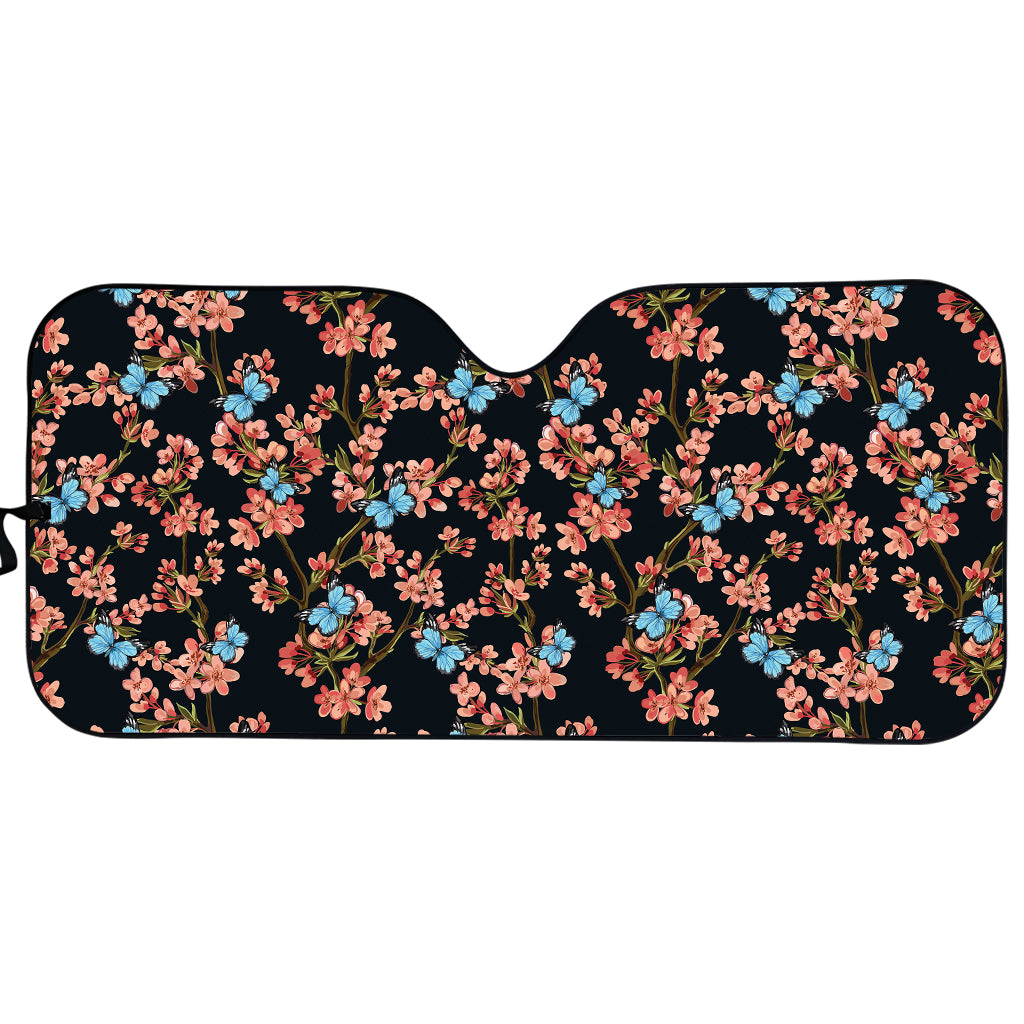 Blossom Flower Butterfly Print Car Sun Shade