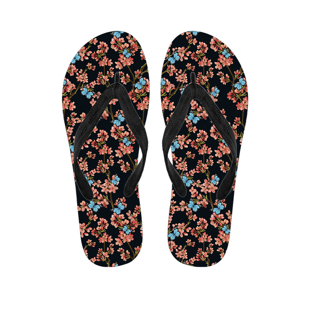 Blossom Flower Butterfly Print Flip Flops