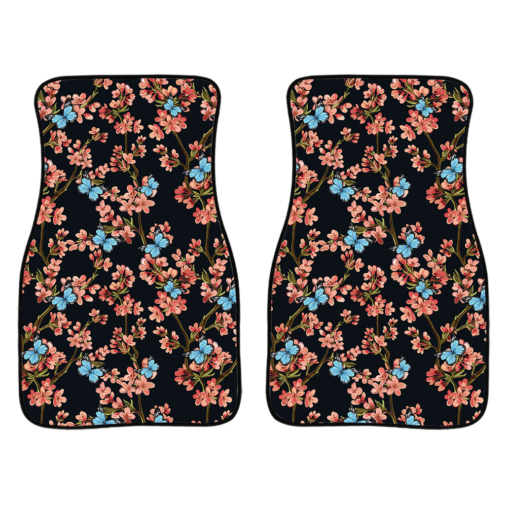 Blossom Flower Butterfly Print Front Car Floor Mats