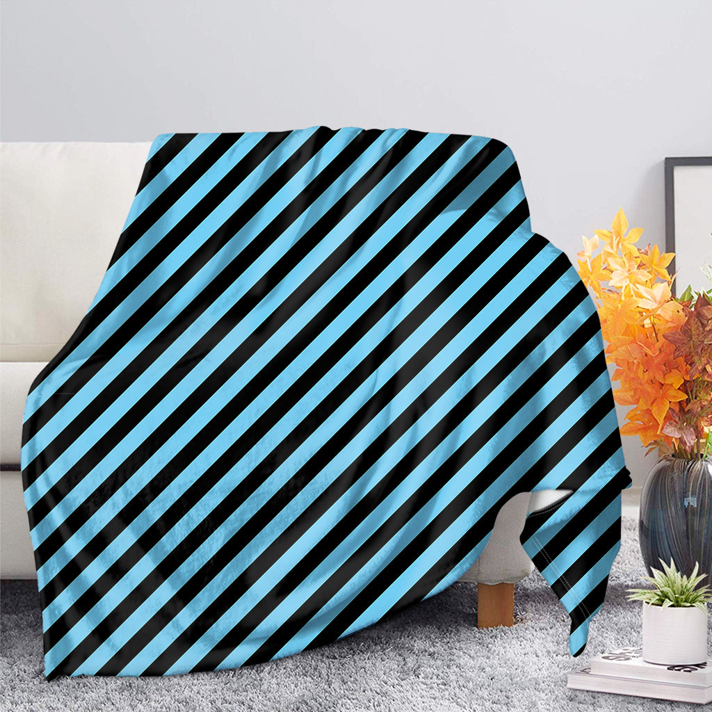 Blue And Black Stripes Pattern Print Blanket