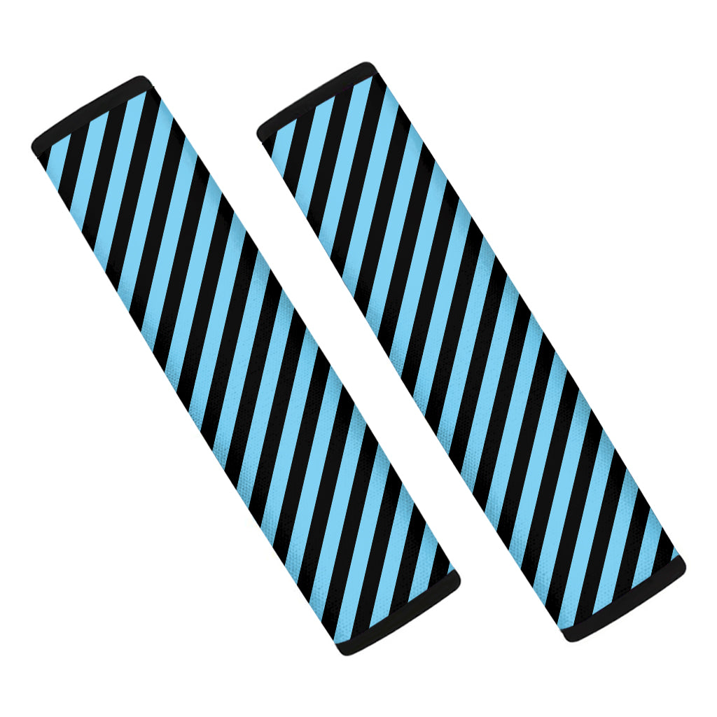 Blue And Black Stripes Pattern Print Car Seat Belt Covers