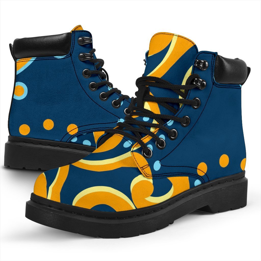 Blue And Gold Bohemian Mandala Print Classic Boots