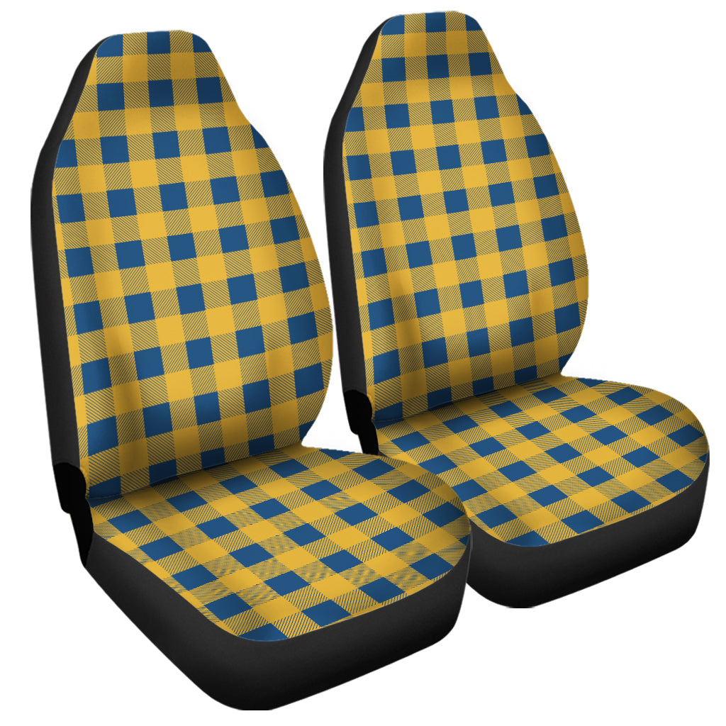 Blue And Yellow Buffalo Check Print Universal Fit Car Seat Covers