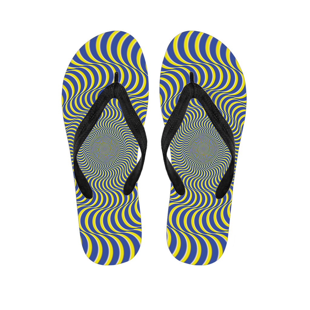 Blue And Yellow Illusory Motion Print Flip Flops