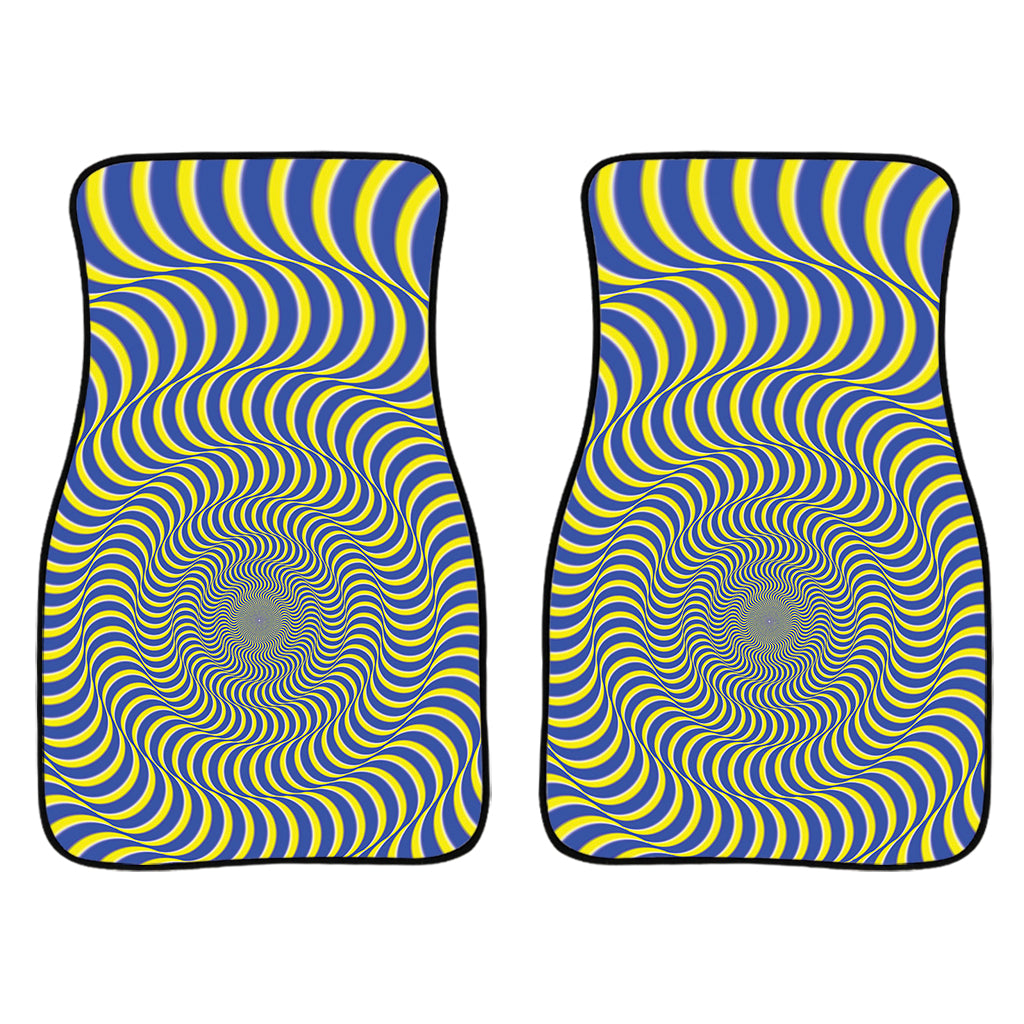 Blue And Yellow Illusory Motion Print Front Car Floor Mats