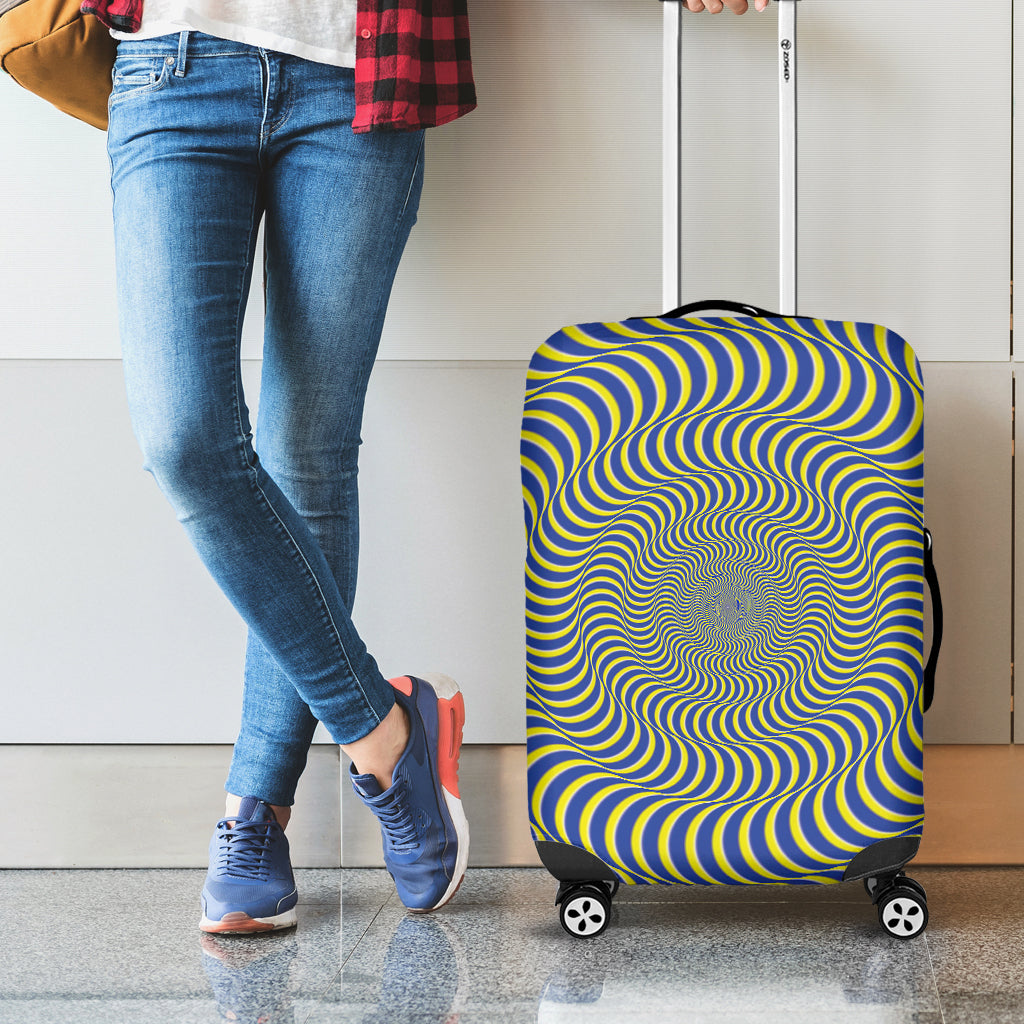 Blue And Yellow Illusory Motion Print Luggage Cover