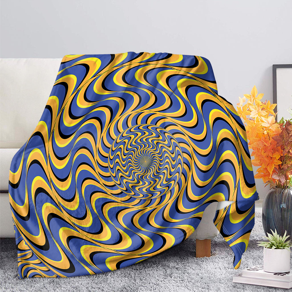 Blue And Yellow Motion Illusion Print Blanket