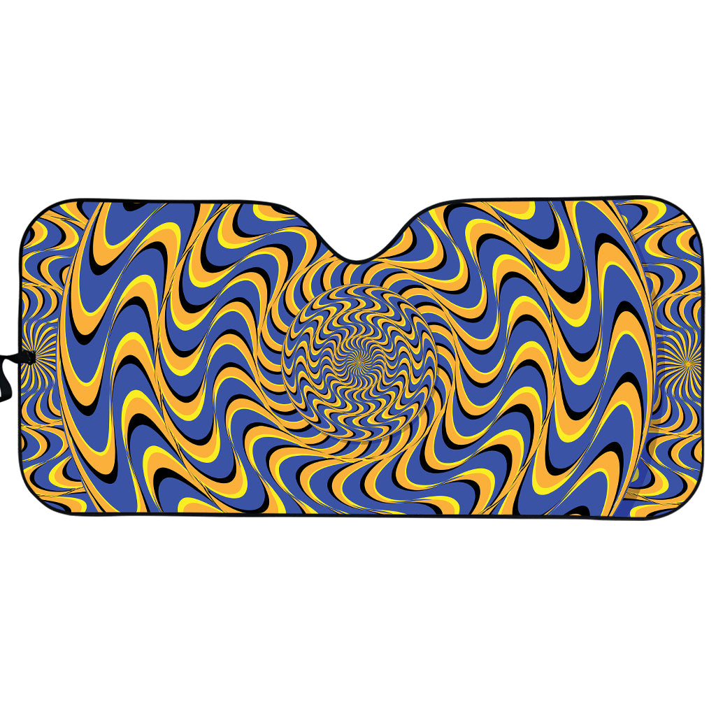 Blue And Yellow Motion Illusion Print Car Sun Shade